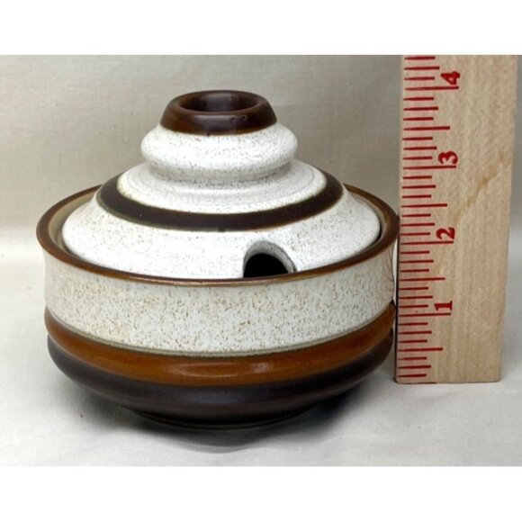 Denby Langley Stoneware Red Rust Potters Wheel Sugar & Creamer Set England - Picture 6 of 9